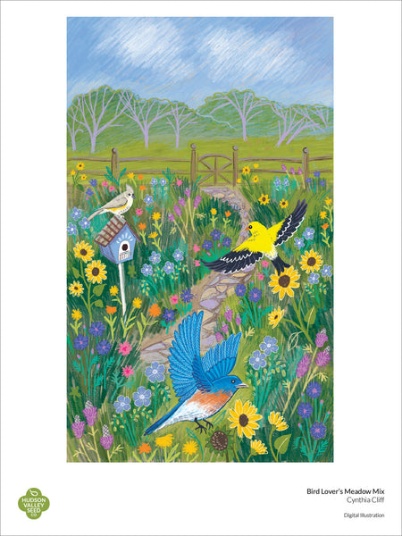 Bird Lover's Meadow Mix Fine Art Poster