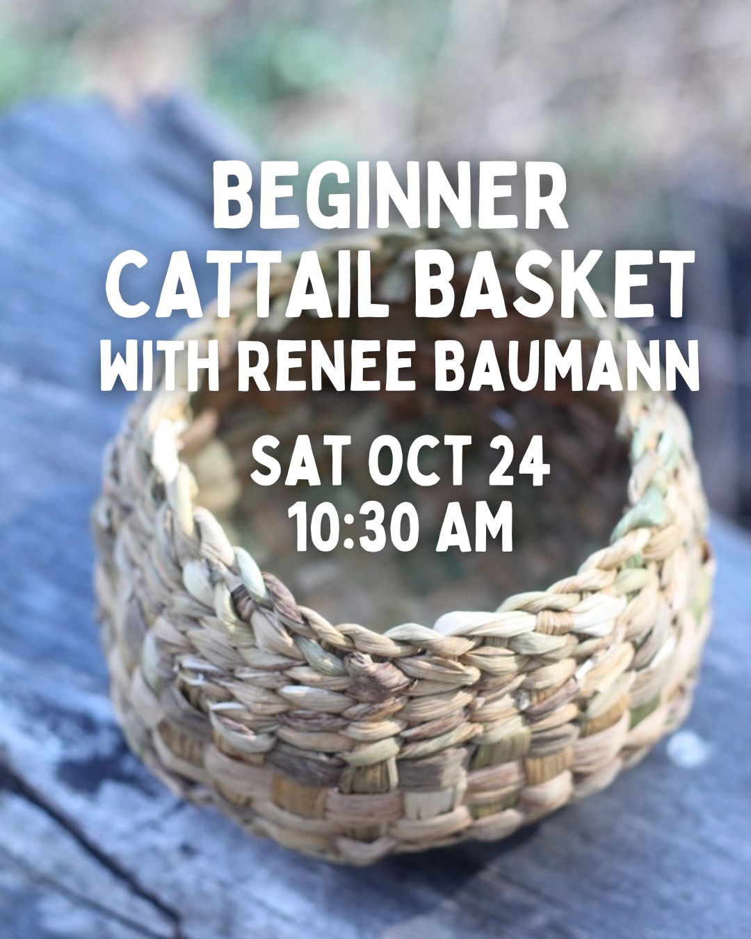 Beginner Cattail Basket with Renee Baumann - Oct 24 - 10:30am