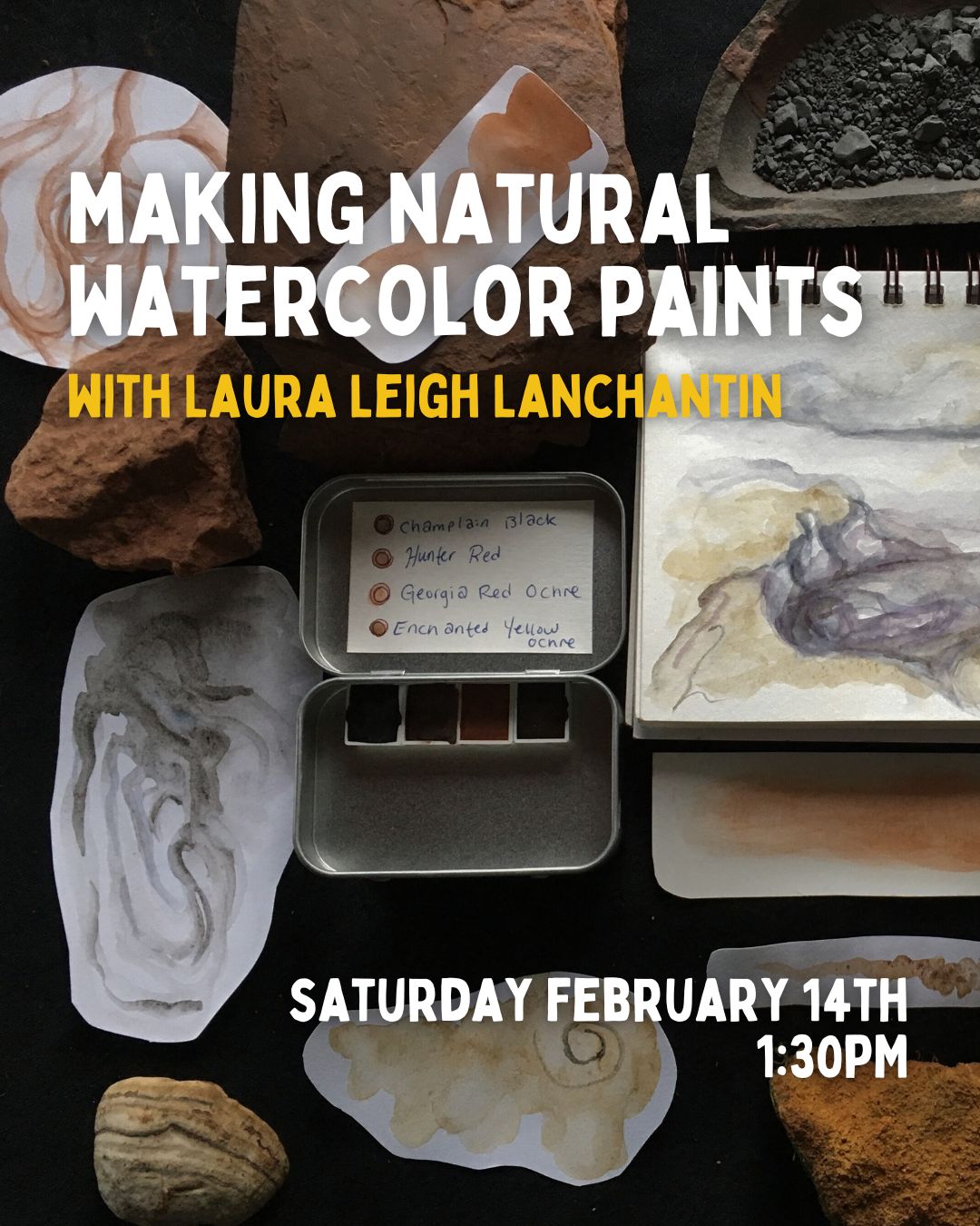 Natural Watercolors with Laura Lanchantin - 2/14 - 1:30PM