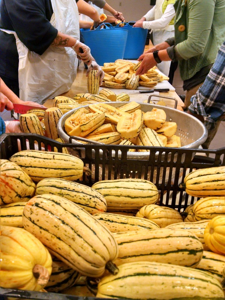 Many hands making light work at Bread and Life Soup Kitchen in Brooklyn.