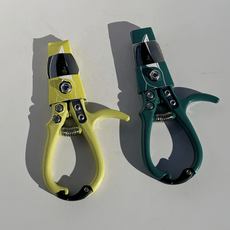Colorgrip pruners by Hudson Valley Seed Company, ergonomic garden cutting tool with colorful grip