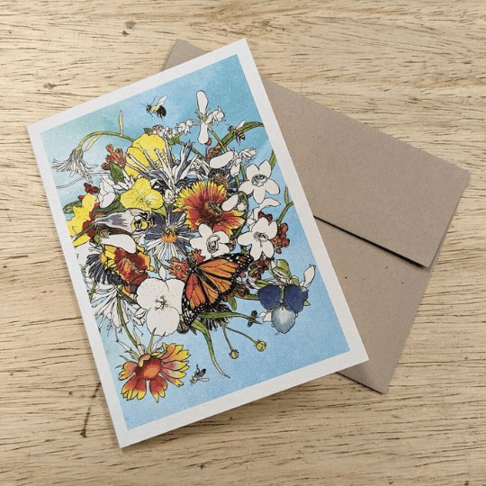 Pollinator Petal Patch Note Card and Envelope