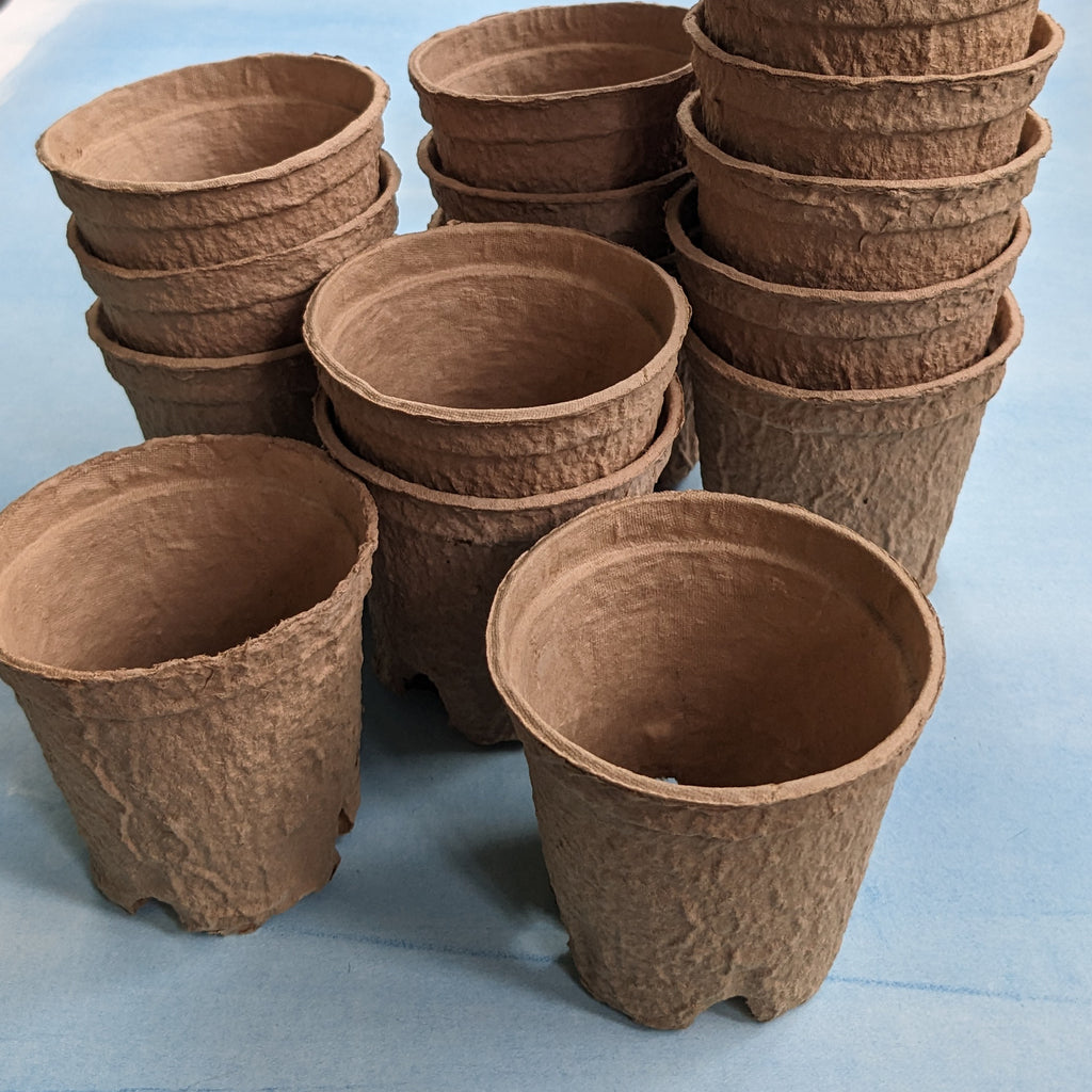 Biodegradable Seed Starting Pots | 100% Organic Recycled Paper | 60 3.5”  Pots, 24 Wooden Tags