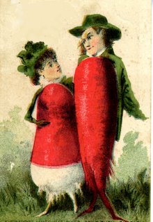 This radish image is from a late 1800s Rice Seeds trading card.