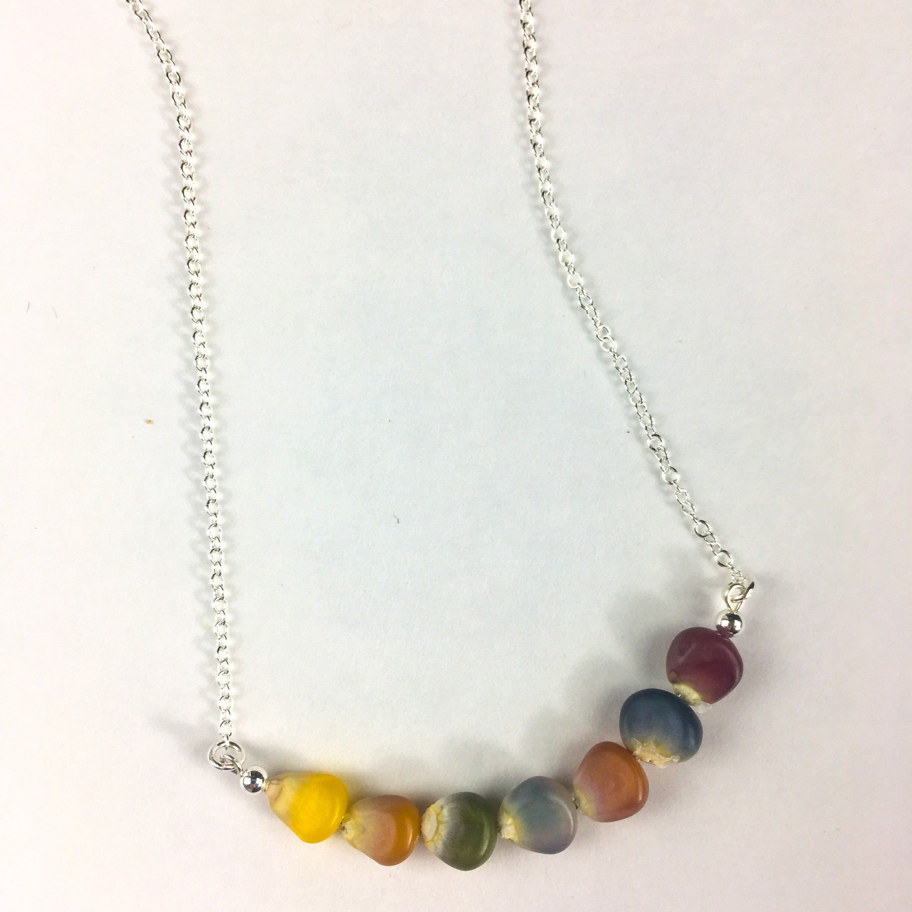 Glass Gem Corn Half Moon Necklace vendor-unknown