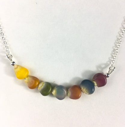Glass Gem Corn Half Moon Necklace vendor-unknown