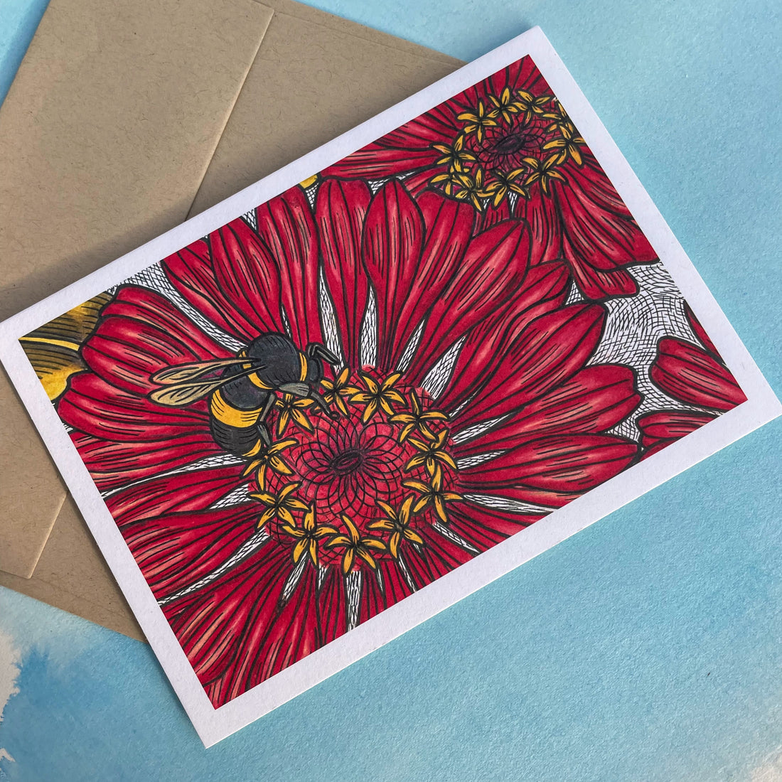 Gift Zinnia Note Card and Envelope