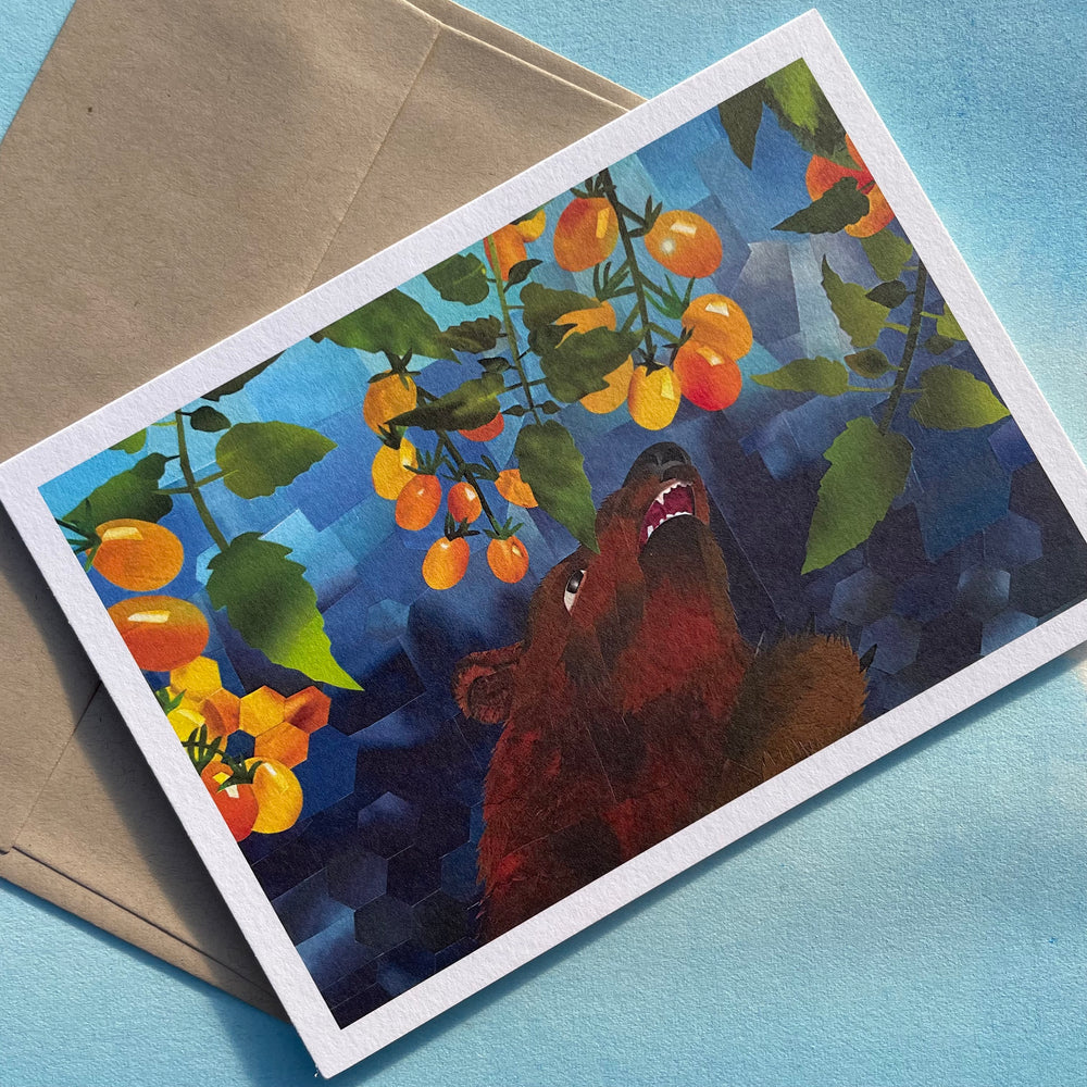 Honey Drop Cherry Tomato Note Card and Envelope