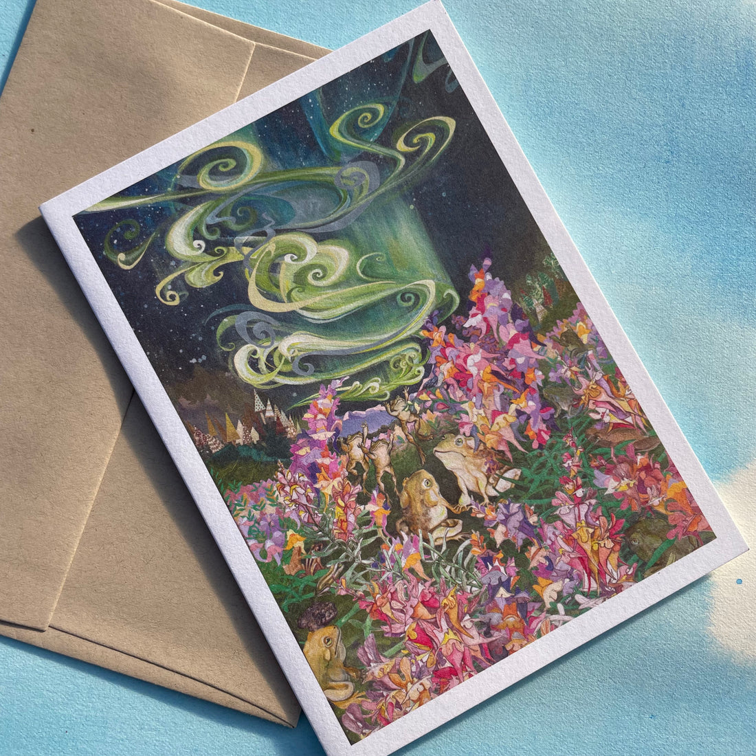 Northern Lights Linaria Note Card and Envelope