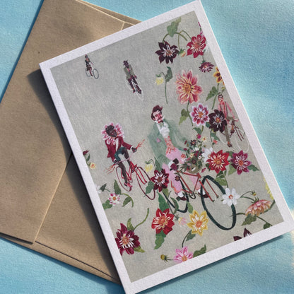 Dandy Collarette Dahlia Note Card and Envelope