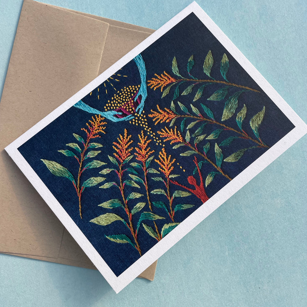 Golden Giant Amaranth Note Card and Envelope