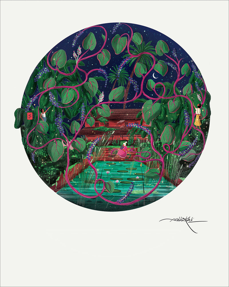 Red Malabar Spinach Art Print