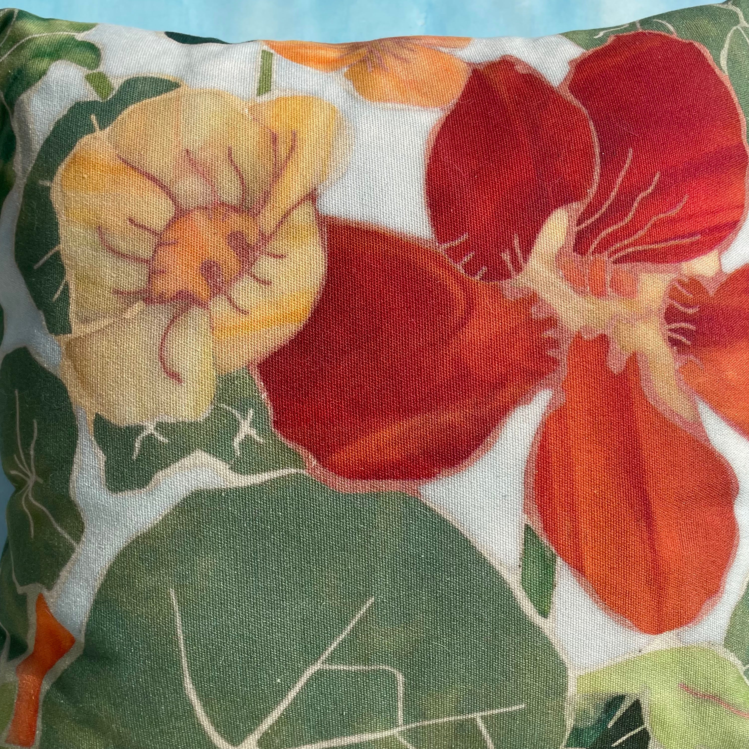 Glorious Gleam Nasturtium Throw Pillow